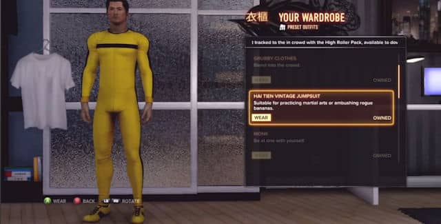 Sleeping Dogs Outfits Bruce Lee's Yellow Jumpsuit
