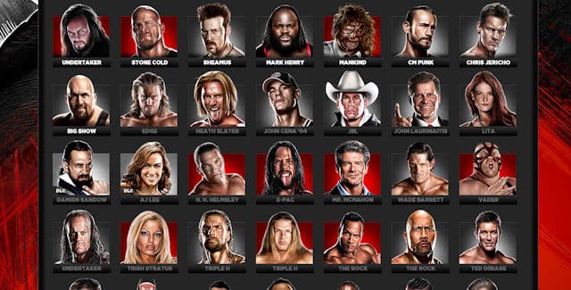 WWE 13 Characters Roster