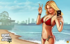 Grand Theft Auto 5 Beach Bikini Babe Wallpaper