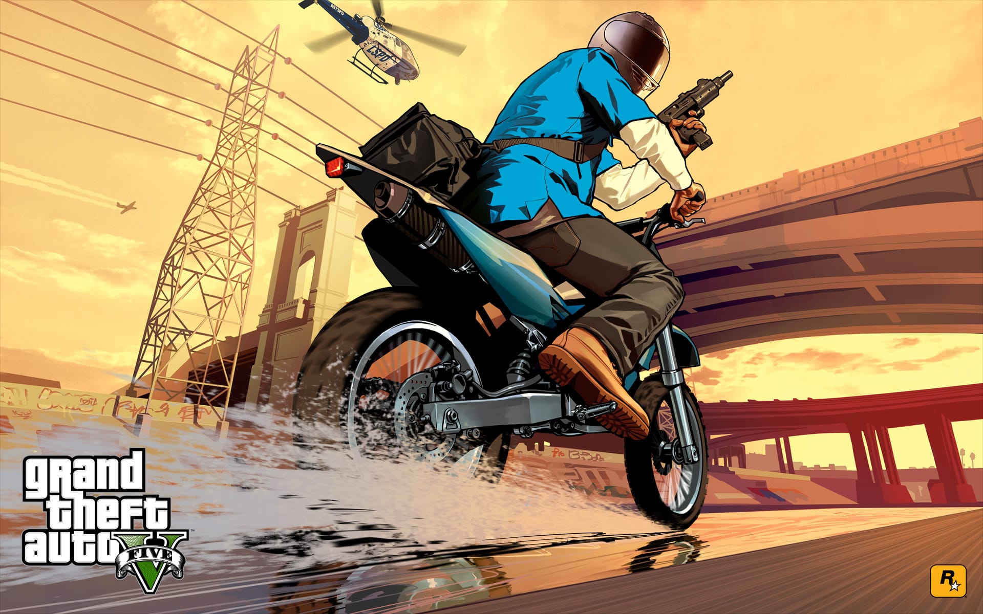 Grand Theft Auto 5 Franklin Bike Chase Wallpaper