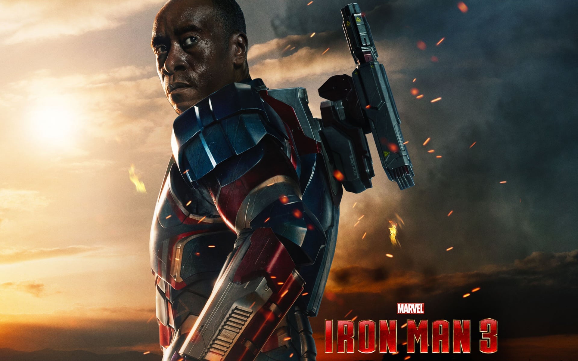 Iron Man 3 James Rhodes as Iron Patriot Wallpaper