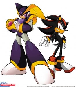Sonic and Mega Man: When Worlds Collide Bass and Shadow Artwork