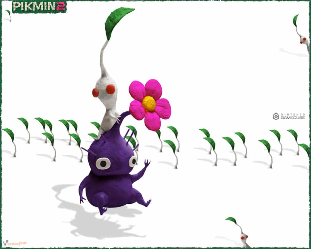 Pikmin 2 Purple and White Pikmin Wallpaper