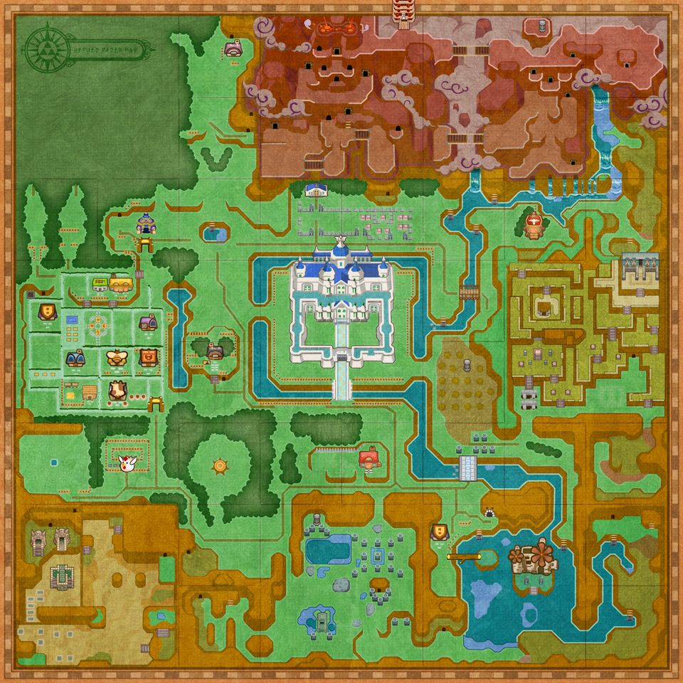 Zelda: A Link Between Worlds Hyrule Map.