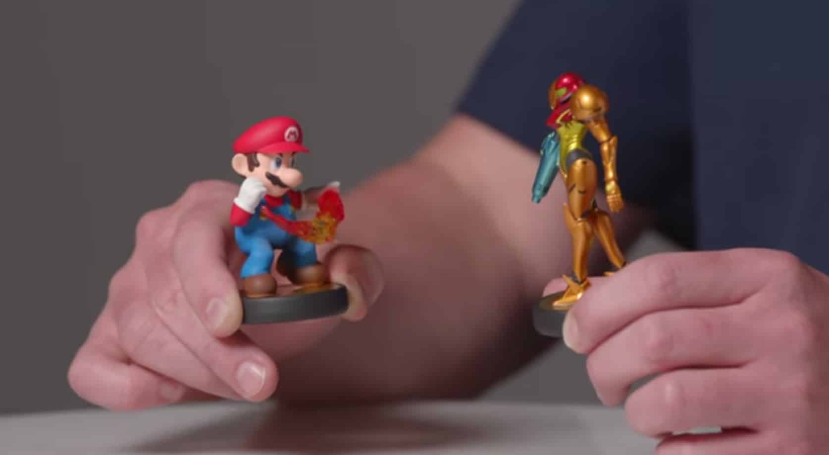 Amiibo Mario vs Samus Toy Fight