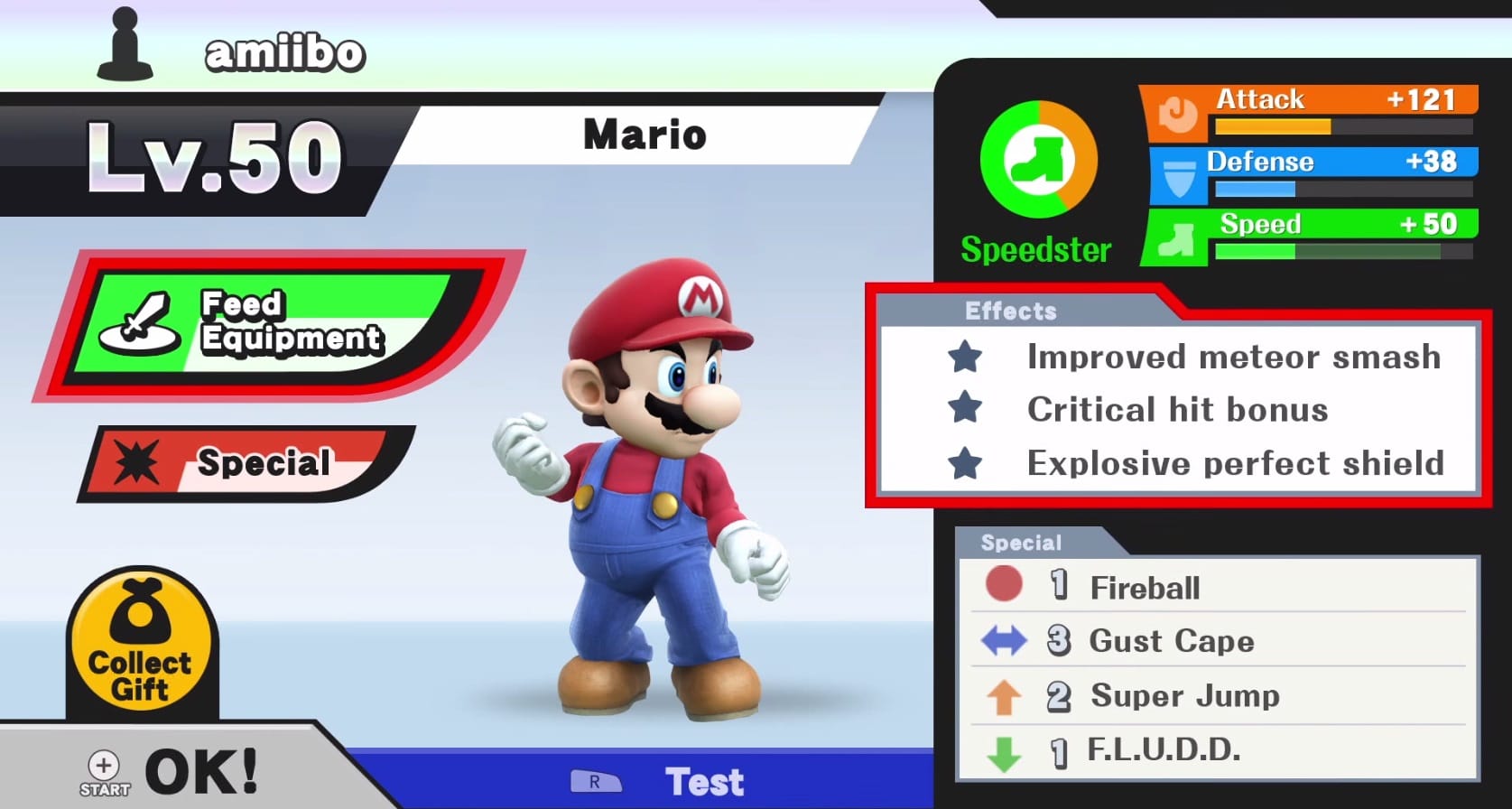 Amiibo Super Smash Bros. Customize Levelup Mario Character Wii U