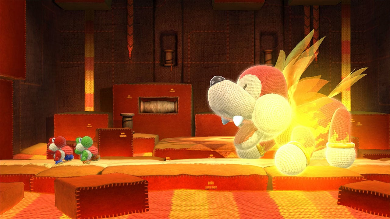 Cutest Boss Ever! Lava Puppy Yoshi's Woolly World Gameplay Screenshot (Wii U)