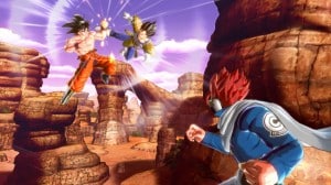 Goku VS Vegeta and a red-haired mystery character