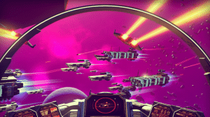 No Man's Sky Purple Space Shooting Gameplay Screenshot