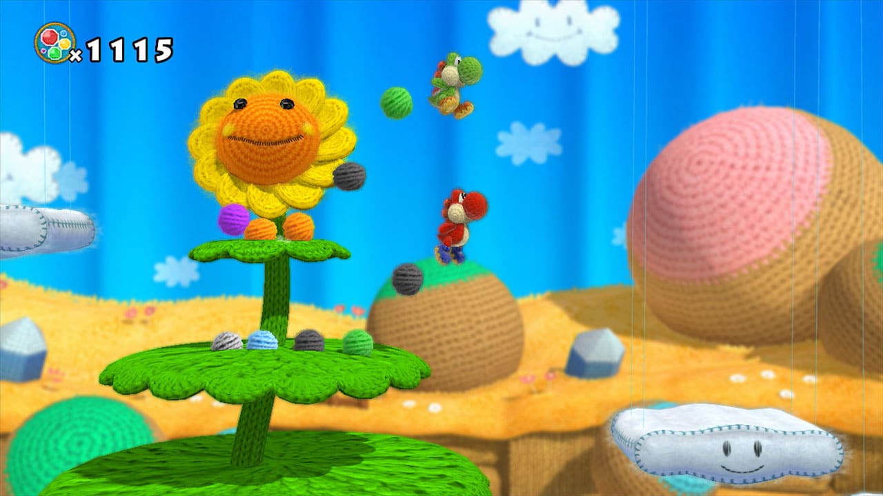 Yoshi's Woolly World Gameplay Screenshot Sunflower (Wii U)