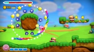 Kirby And the Rainbow Curse Stars & Flowers Gameplay Screenshot Wii U