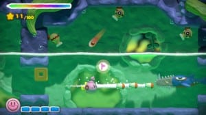 Kirby And the Rainbow Curse Submarine Kirby Powerup Screenshot Wii U