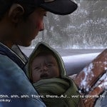 The Walking Dead Game: Season 3 Clementine and Baby AJ on the road screenshot