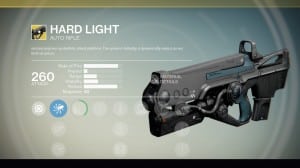 Destiny Hard Light Exotic auto rifle