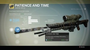 Destiny Patience and Time Exotic sniper rifle