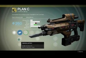 Destiny Plan C Exotic fusion rifle