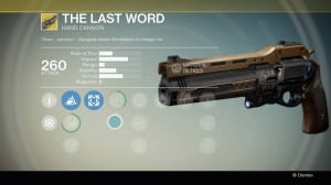 Destiny The Last Word Exotic hand cannon