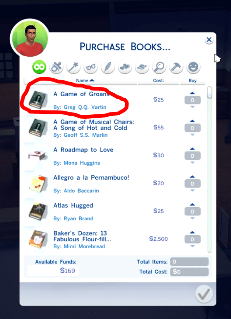 The Sims 4 funny book names list