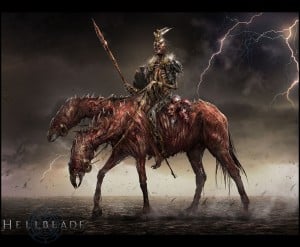 Hellblade PS4 Royal Death Cerberus Rider Boss Concept Artwork