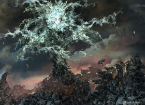 Hellblade PS4 Sea Queen Boss Smoke Tree Concept Artwork