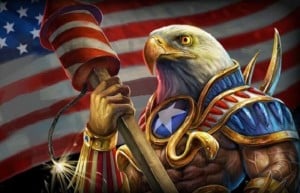 Patriotic Gaming Badass American Eagle and USA Flag