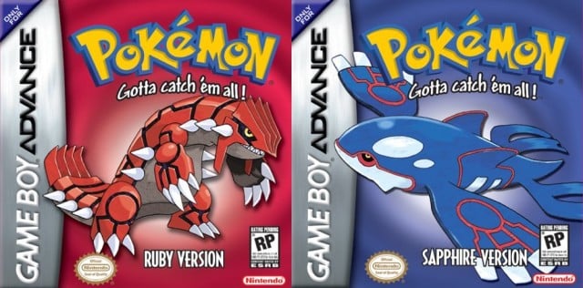GBA Boxart Pokemon Ruby Sapphire Red Blue Covers Front 2003 USA