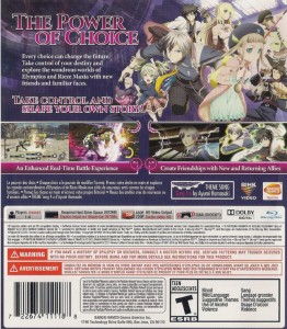 Back of Tales of Xillia 2 PS3 Case USA 2014