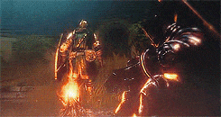 Dark Souls II Walking Away GIF Animation Campfire