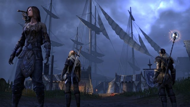 Elder Scrolls Online Xbox One PS4 Nighttime Ships and Sails Gameplay Screenshot