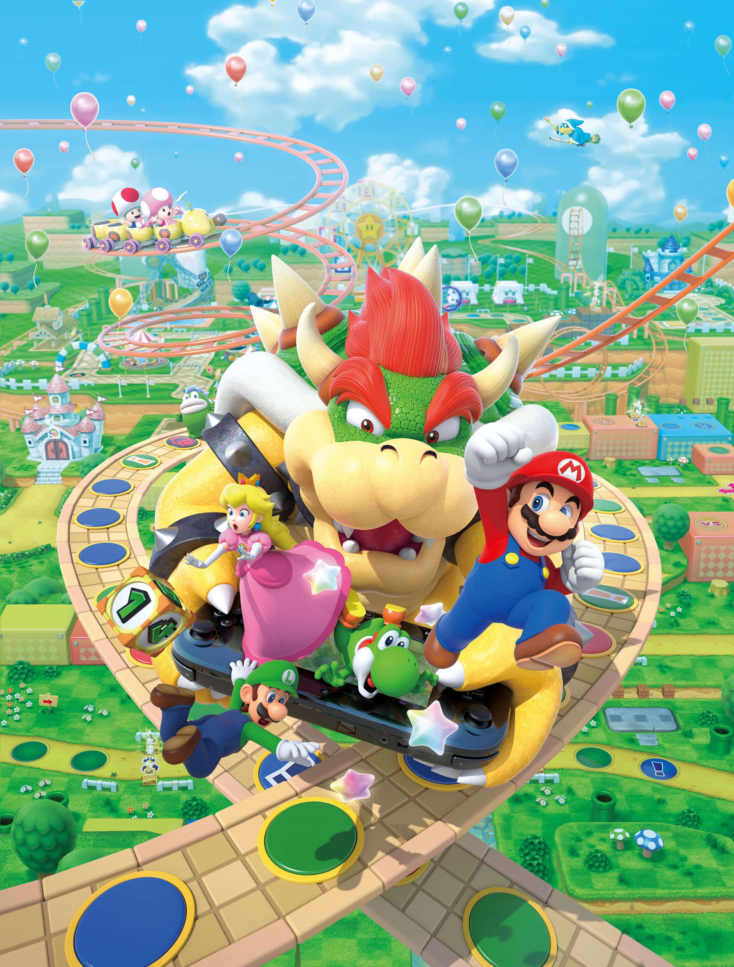 Mario Party 10 Cast Bowser Coaster Artwork Official