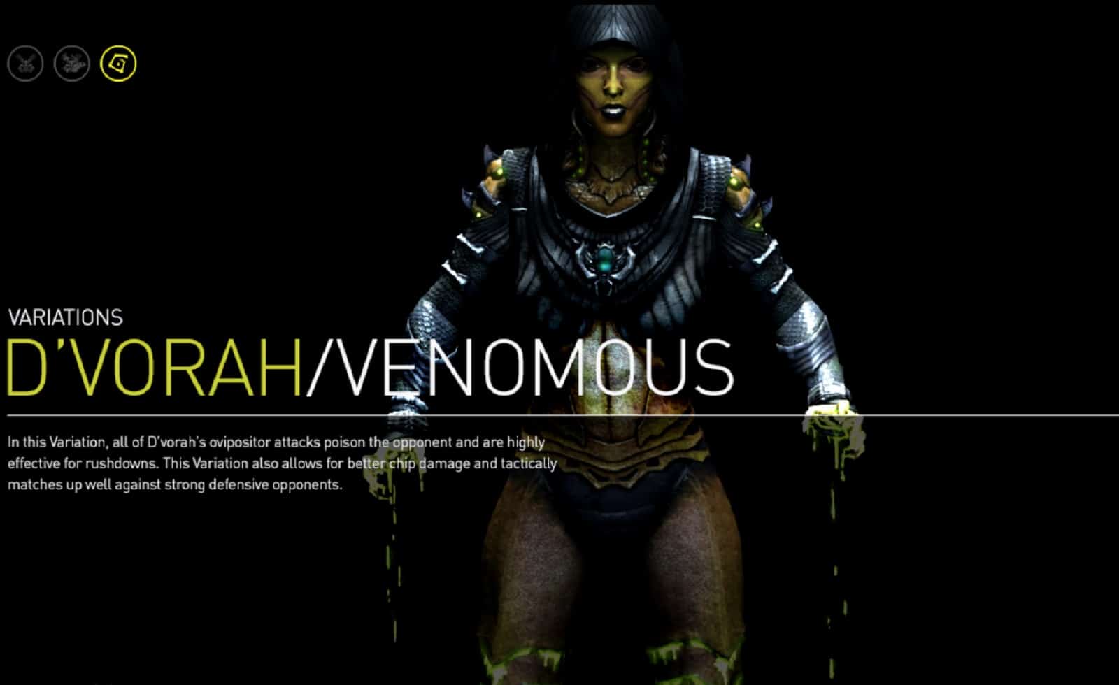 Mortal Kombat X Dvorah Venomous Variation Character Artwork Defensive Players Beware