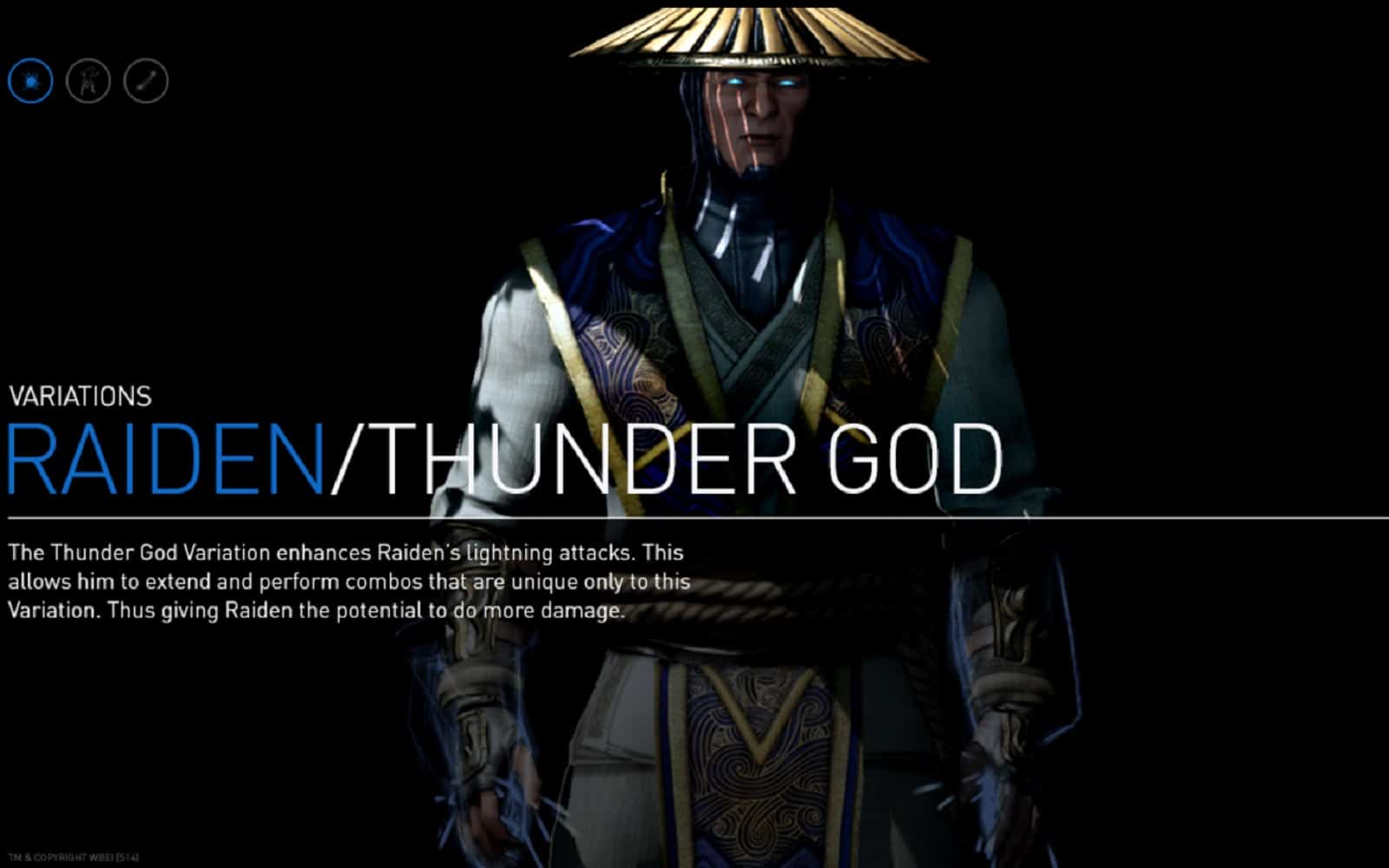 Mortal Kombat X Raiden Thunder God Variation Character Artwork Shock and Awe