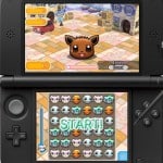 Pokemon Shuffle Capturing Eevee Gameplay Screenshot Both Screens 3DS
