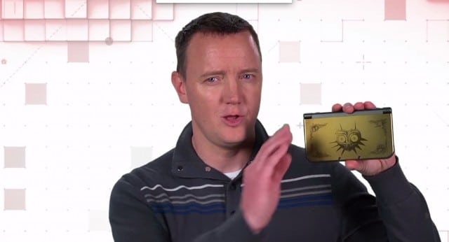 Bill Trinen 3DS XL Majora's Mask Edition Holding In Hands Nintendo Direct February 14 2015