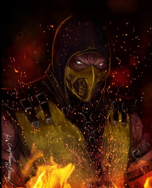 Mortal Kombat X Wallpaper Scorpion Hellfire Fanart by Grapiqkad