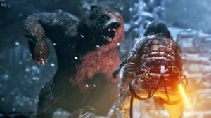 Rise of the Tomb Raider Gameplay Screenshot Bear Attacks Xbox One