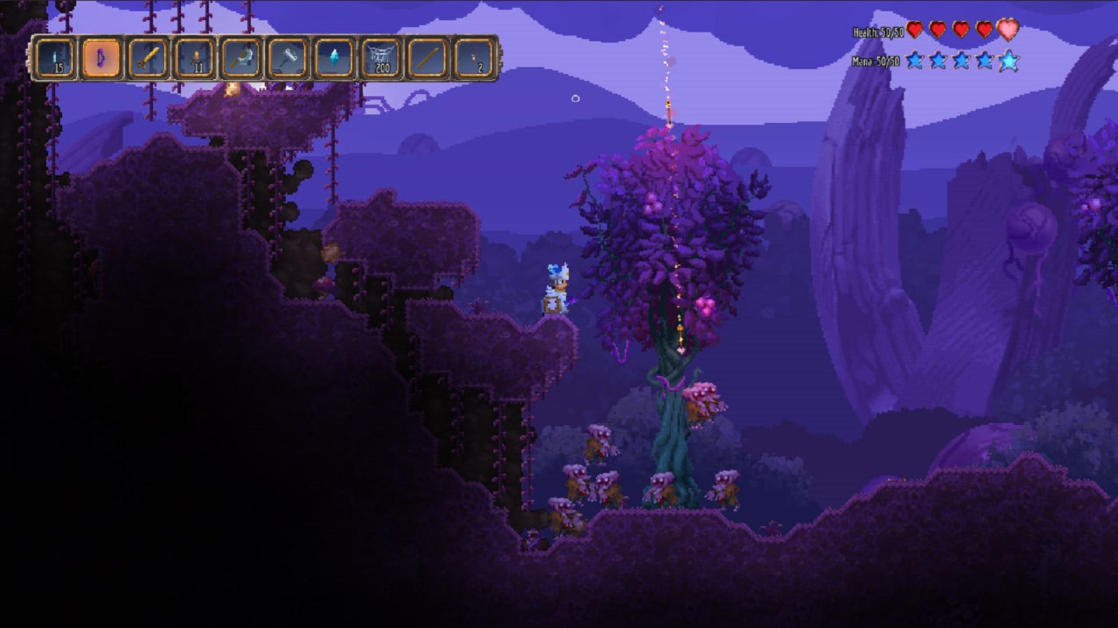 Terraria 2: Otherworld Gameplay Screenshot Purple Haze