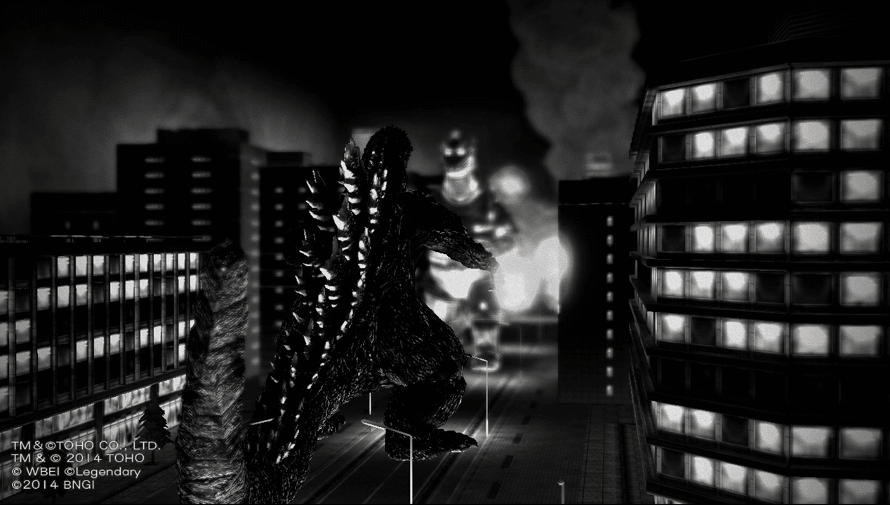 Godzilla Ps4 Diorama Mode Black And White Filter Gameplay Screenshot