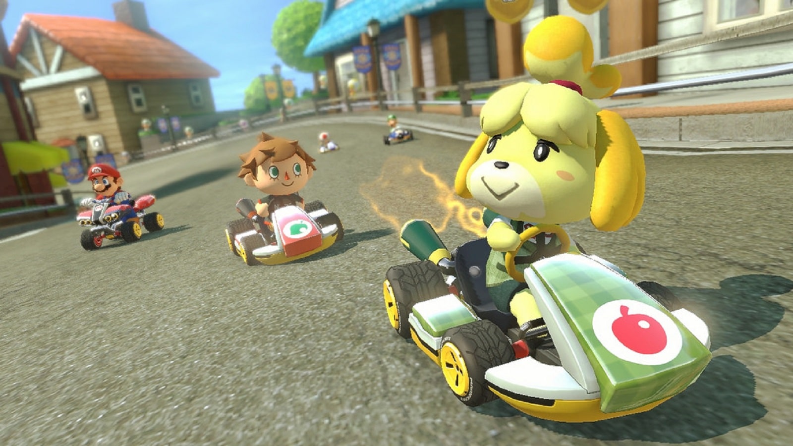 Mario Kart 8 Animal Crossing Gameplay Screenshot Suburbs Wii U