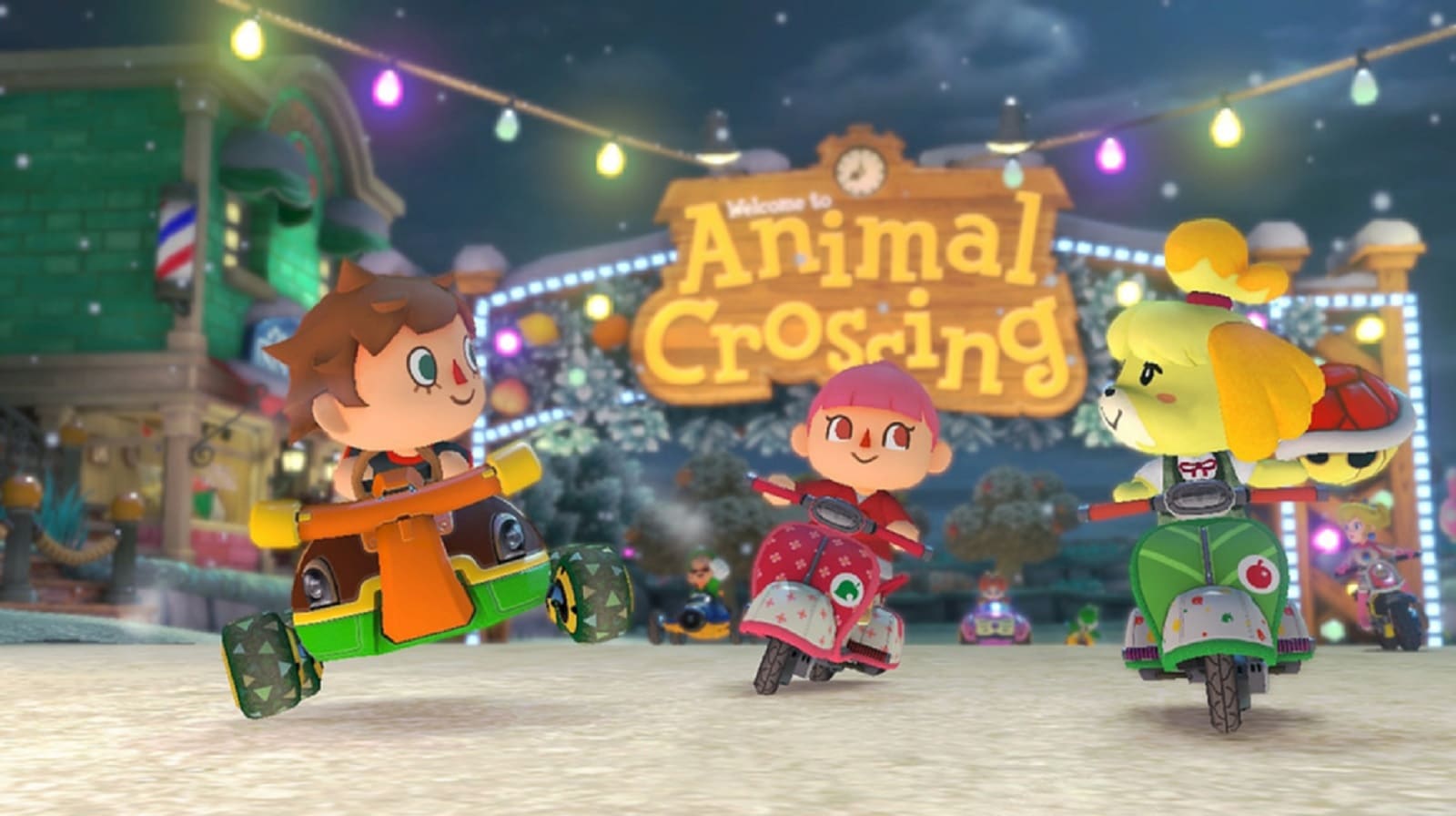 Mario Kart 8 Animal Crossing Go Gameplay Screenshot Isabelle Male Female Villagers Wii U