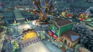 Mario Kart 8 Animal Crossing Tracks Gameplay Screenshot Merry Christmas Winter Wonderland Wii U
