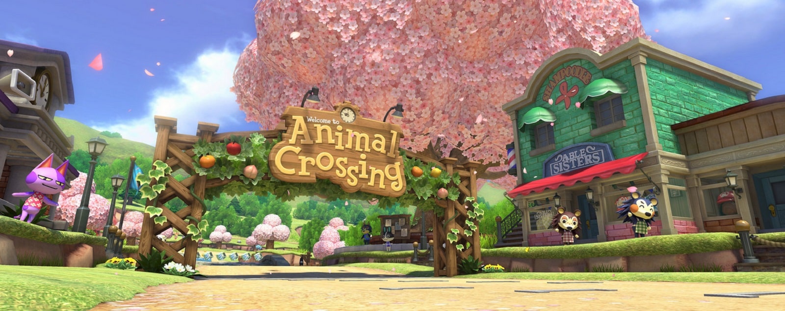 Mario Kart 8 Animal Crossing Tracks Gameplay Screenshot Pink Trees Wii U