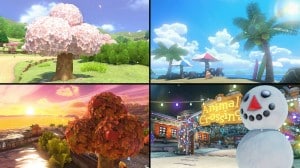 Mario Kart 8 Animal Crossing Tracks Gameplay Screenshot Seasons Change Winter Fall Summer Spring Wii U