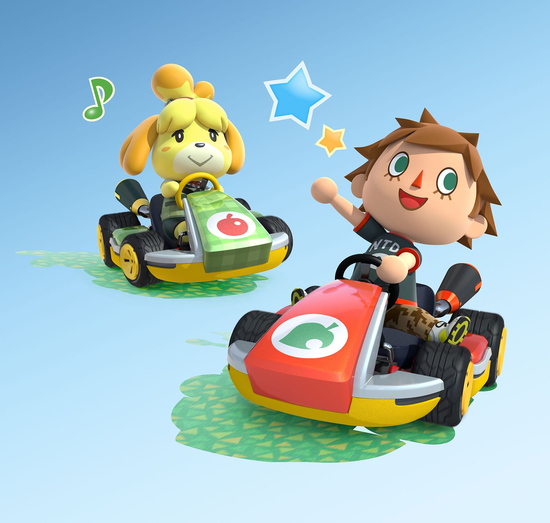 Mario Kart 8 Animal Crossing Villager and Isabelle Characters Artwork