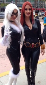 Meg Turney Black Widow and Black Cat Cosplayers