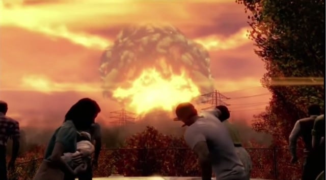 Fallout 4 Nuclear Bomb Blast Movie Scene Xbox One PS4 PC E3 2015 Bethesda Press Conference