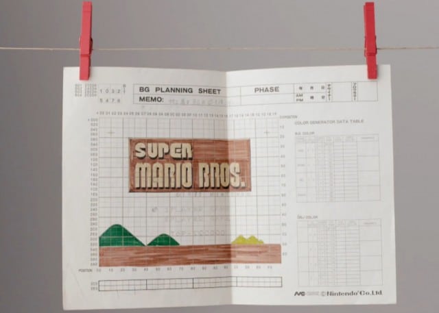 Making of Super Mario Bros Title Screen Graph Paper Design Document 1984 Art Official