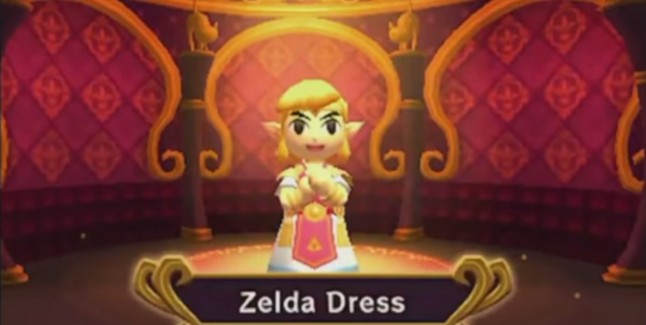 The Legend of Zelda Triforce Heroes Zelda Dress Link Costume Link Is A Girl Gameplay Screenshot 3DS
