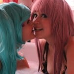 Miku Luka Lesbian Cosplay Sexy Girls Kiss Me Bathrime Starring Sarasekhmet and Creamsiclejupiter by Shadowyazoo