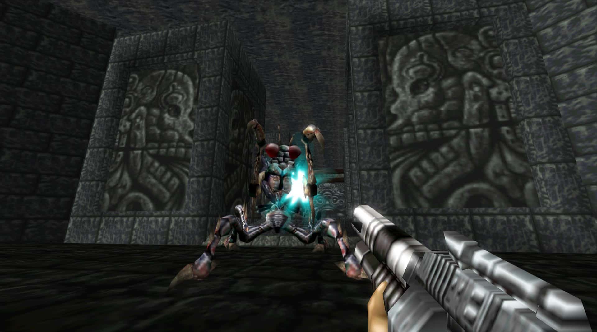 Turok 1 Remake Giant Fly Boss Mantis Catacombs Guardian Enemy PC Gameplay Screenshot